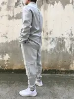 Handmade Asymmetric Draped Shirt & Cargo Pants Set: Italian Wool Blend Avant-Garde Outfit - Image 3