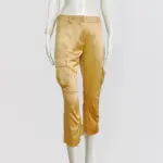 GF FERRE - Gold satin silk capri cargo pants